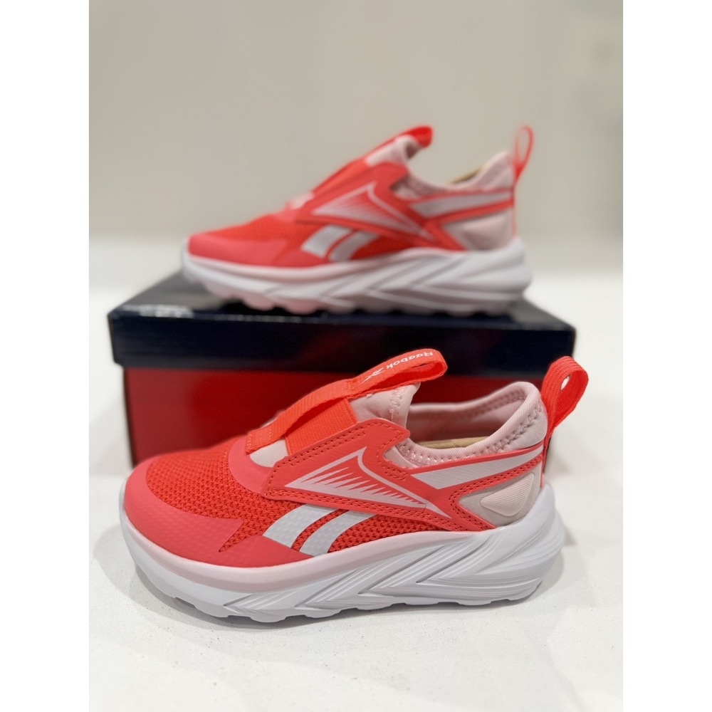 Reebok Lite Spinner Unisex Kids Sz 11 kids Slip-On Mesh Sneakers Pink/White scho